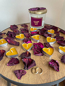 Sviečky - Valentínske čajové sviečky srdiečko - 16329323_