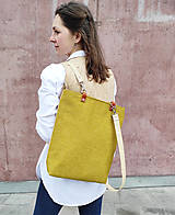 Batohy - Ava backpack žlutá tkaná látka - 16330799_