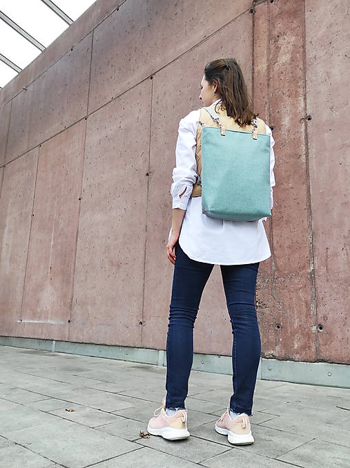 Batohy - Ava backpack mint tkaná látka - 16330801_