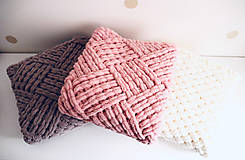 Detský textil - Ručne pletená puffy deka cik-cak - 16330633_