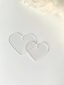 Materiál ručne robený - Akrylový výrez srdce s dierkou - materiál - 16331001_