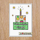Papiernictvo - Pohľadnica torta pečená z lásky - ovocie mix - 16330122_