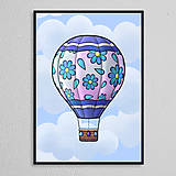 Grafika - Teplovzdušný balón floral with petals - azúrky - 16331513_