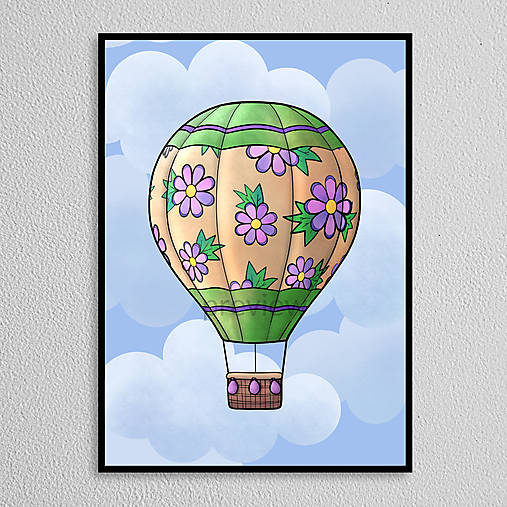 Teplovzdušný balón floral with leaves - niečo ako fialky