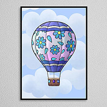 Grafika - Teplovzdušný balón floral with petals - azúrky - 16331513_