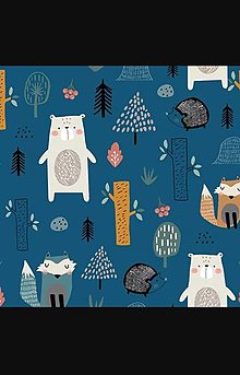 Detský textil - Petrolejová so zvieratkami - 16332151_
