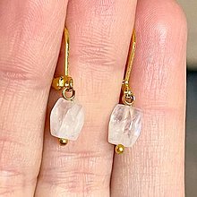 Náušnice - Natural Moonstone Pearls Herkimer Earrings / Jemné náušnice mesačný kameň, perly, herkimer diamanty E010 (č.3 Mesačný kameň) - 16332902_