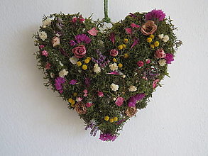 Dekorácie - Kvetinové srdce ''Flora'' - 16332234_
