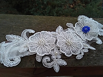 Spodná bielizeň - svadobný podväzok Ivory - kráľovská modrá 22 - 16334090_