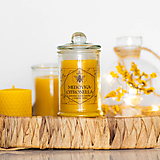 Sviečky - Sviečka zo 100% včelieho vosku v skle - Medovka&Citronella - 16334204_