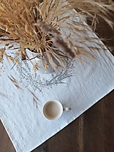 Úžitkový textil - Ľanový obrúsok veniec trávy šedý - 16333446_