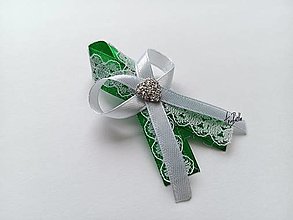 Svadobné pierka - Zelené svadobné pierka  (Pierko so strieborným srdiečkom) - 16332816_