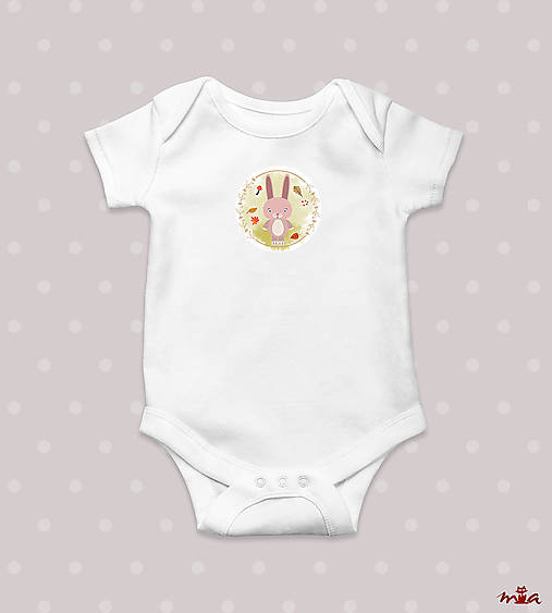 Detské oblečenie - Detské body "Zajac" - krátkorukávové / dlhorukávové  - 16332069_