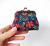 Peňaženky - Peňaženka mini "s bruškom" Modro-červená - 16334174_