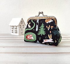 Peňaženky - Peňaženka mini "s bruškom" Kúsok lesa - 16332775_