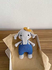 Hračky - Háčkovaný slon/ slonik - 16333891_