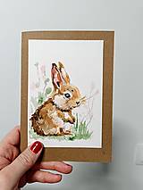 Papiernictvo - Veľkonočná pohľadnica zajačik - 16333504_