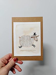 Papiernictvo - Veľkonočná pohľadnica ovečka - 16333430_