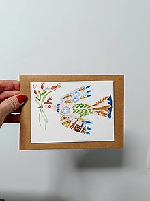 Papiernictvo - Veľkonočná pohľadnica vtáčik jarabáčik - 16333489_