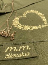 Úžitkový textil - Valentínska "pickle" Ľanová utierka ,,zlaté SRDCE" - 16333612_