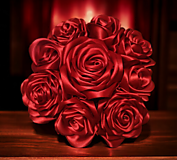Dekorácie - plastový box zo saténových ruží - 16335399_