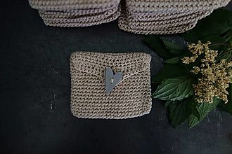 Taštičky - háčkovaná mini peňaženka - 16335200_