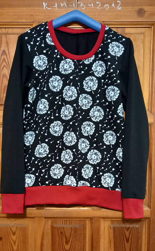Mikiny - Mikina - pampelišky na černé, velikost 2XL - 16338175_
