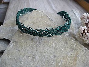 Náhrdelníky - Čipkovaný náhrdelník obojok choker (tmavo zelený, č. 3859) - 16336650_