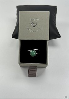 Prstene - Strieborný 925/1000 prsteň s avanturínom, veľkosť 62 - 16336965_