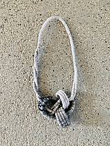 Náhrdelníky - Lanový náhrdelník čierno-šedý #8 - 16337447_