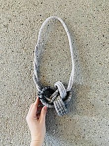 Náhrdelníky - Lanový náhrdelník čierno-šedý #8 - 16337445_
