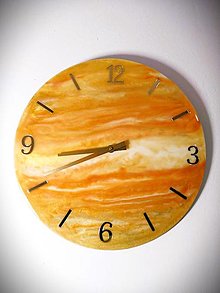 Hodiny - Nástenné živicové hodiny zlaté 50cm - 16337033_