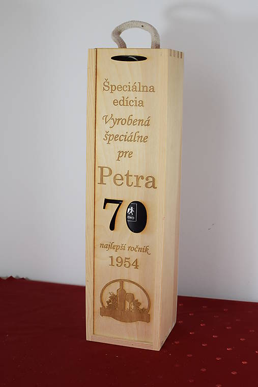 Úložné priestory & Organizácia - Drevená krabička na víno s venovaním 7 - 16335421_