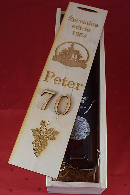 Úložné priestory & Organizácia - Drevená krabička na víno s venovaním 8 - 16335427_