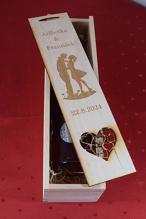 Úložné priestory & Organizácia - Drevená krabička na víno s venovaním 9 - 16335431_