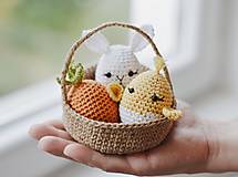 Dekorácie - Háčkovaný Veľkonočné 3 vajíčka a košík - 16335935_