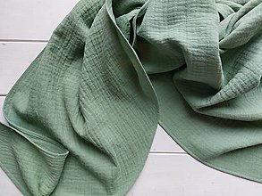 Šatky - Mušelínový šátek - jemně zelenkavý EXTRA VELKÝ - 16335243_
