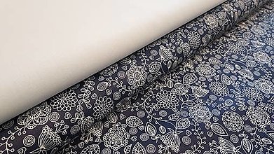 Textil - Látka folk - modrotlač (Cibuľový motív) - 16341468_
