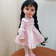 Hračky - Ružové šaty s golierikom pre bábiku Paola reina 32 cm - 16341785_