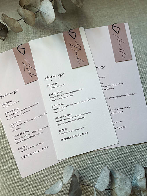 Papiernictvo - Svadobné menu DL ružové s menovkou - 16338872_