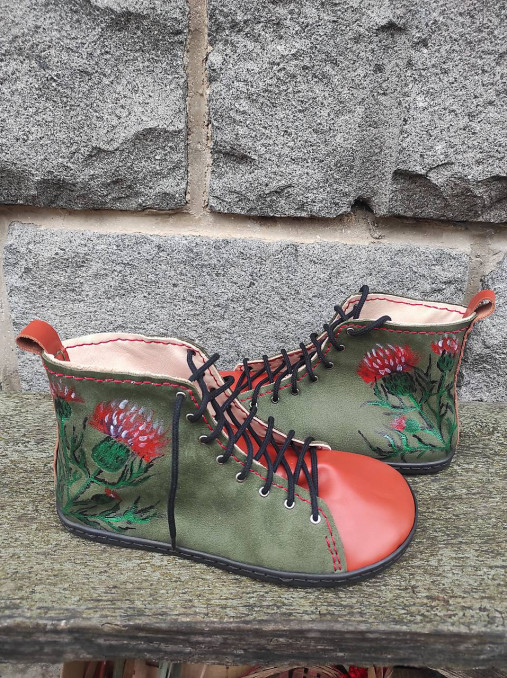 Prechodné barefoot maľované topánočky