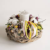  - Pestrý jarný aranžmán so sušených kvetov, bavlny a papradia - 16341809_