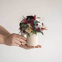 Dekorácie - Ružový hrnček s kvetinovou penou - 16341643_