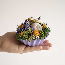 Dekorácie - Jarná bábovka z pastelových kvetov  (Fialová) - 16341661_