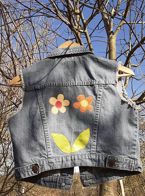 Vesty - Denim recyvesta jarná - 16339406_