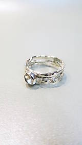 Prstene - Strieboré prstene NATURE (HORSKÝ KRIŠTÁĽ) - 16339501_