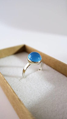 Prstene - Strieboré prstene SIMPLE COLOUR (modrá) - 16339182_