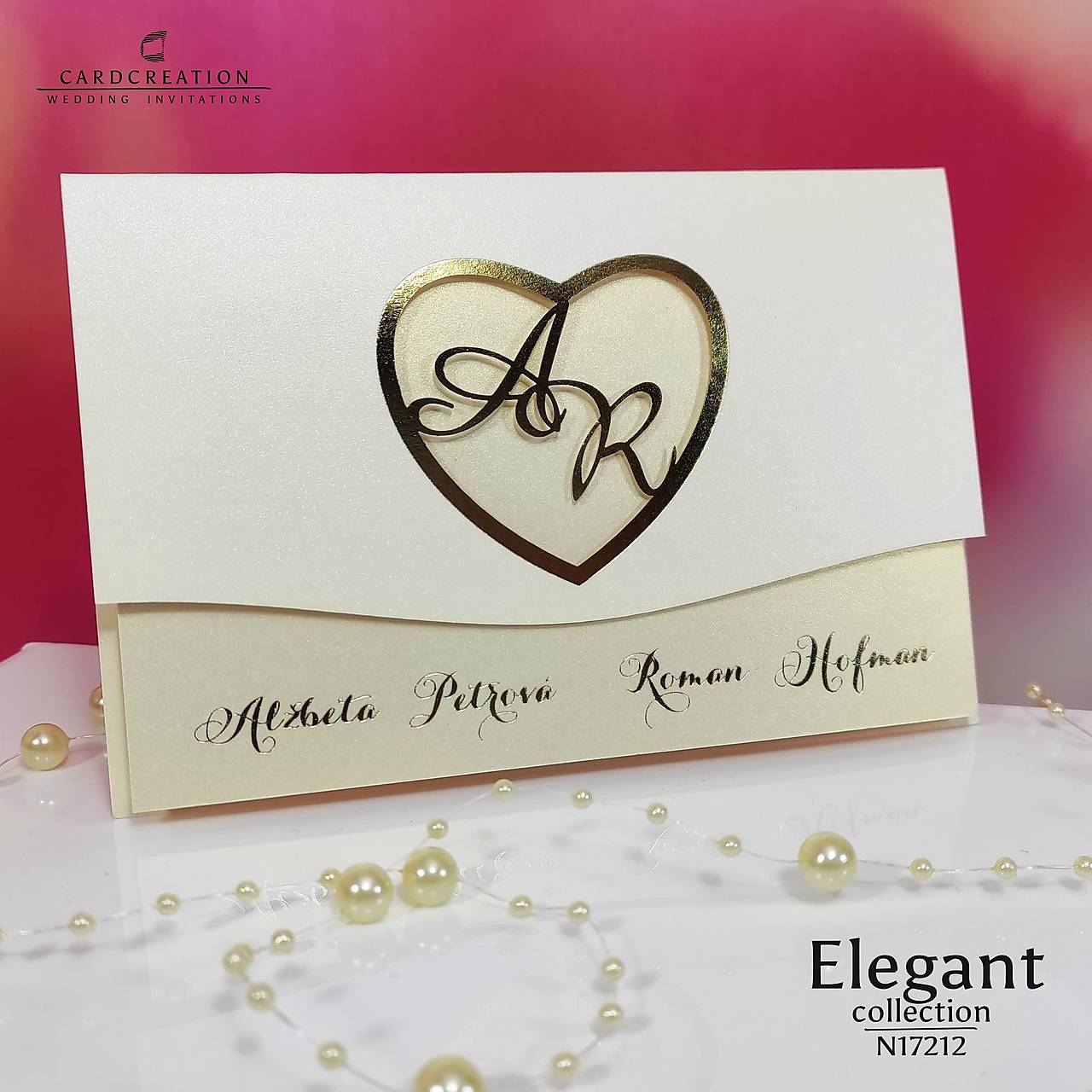 Svadobné oznámenie zlaté obálkové 17212