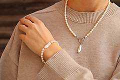 Náhrdelníky - Perlový náhrdelník s príveskom Keshi perly - 16340451_