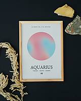 Grafika - Aquarius/Vodnár art print - astrologické znamenie - 16342055_